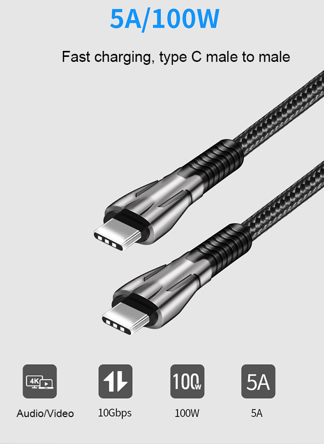 type C male to male adapter