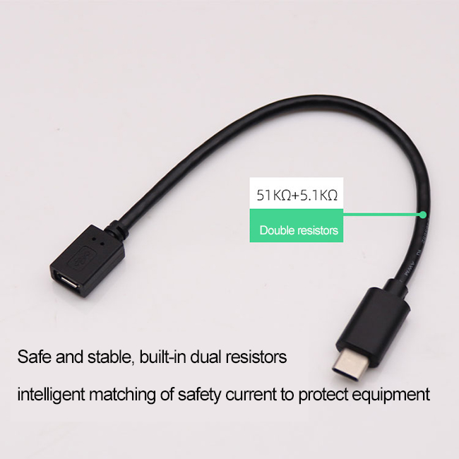 Type C male to mini USB adapter